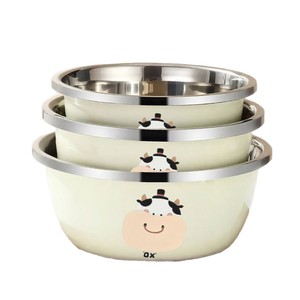 Juego de tazones de cocina de acero inoxidable, 3 piezas, tazón hondo de calidad alimentaria para lavar verduras y mezclar fideos - Product Image 1