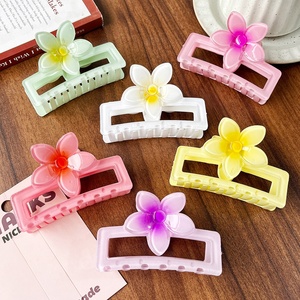 กิ๊บติดผมพลาสติก<span class=keywords><strong>ทรง</strong></span>สี่เหลี่ยมลายดอกลีลาวดีไล่สี สไตล์หวานๆ สำหรับสาวๆ  แบบหนีบผมทรงหางปลา - Product Image 2