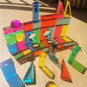 JAYI <span class=keywords><strong>Custom</strong></span> קשת חינוכיים צעצוע אקריליק אבני בניין צבע חושי צעצועי פייברגלס קריסטל בלוקים בית לערום - Product Image 5