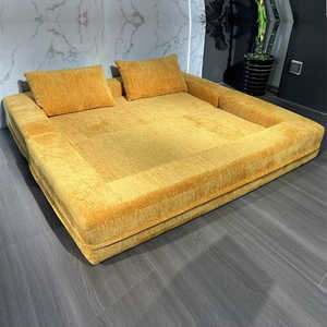 Ensemble de deux chaises longues compressées, inclinables et extensibles, en chenille, avec pieds en bois, pour <span class=keywords><strong>appartement</strong></span>, centre commercial, atelier, usage moderne - Product Image 6