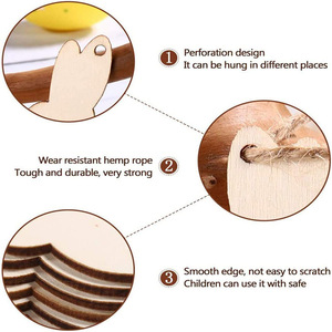 Adornos de hojas de arce de madera, 10 piezas, artesanía hecha a mano para decoración del hogar, etiquetas de otoño con cuerda de hilo - Product Image 3