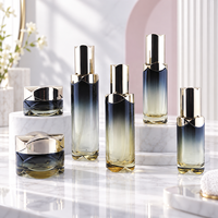 Ensemble d'emballages cosmétiques en verre blanc dégradé, pots à crème 30g 50g, flacons de soin 30ml 40ml 100ml 120ml, logo personnalisé