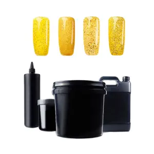 2024 New Nail Products UV Gel Manufacturer OEM 1Kg MOQ New Gold Series Glitter Gel Nail Polish Fashion Yellow Nail Polish