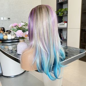 2026 New Layered Wavy Headband <b>Synthetic</b> <b>Wig</b> Rianbown Colorful for Women Cosplay Heat Resistant Halloween Party <b>Wig</b> - Product Image 6