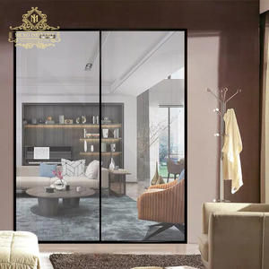 Design de luxe, prix commercial industriel, cadre mince en aluminium noir, <span class=keywords><strong>porte</strong></span> coulissante étroite avec poignée - Product Image 6