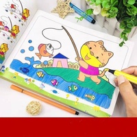 Livre de coloriage éducatif OEM de haute qualité pour enfants, ensemble de livres de coloriage à couverture souple avec autocollants animaux