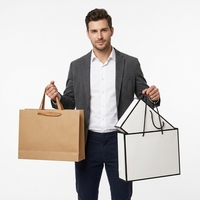 Sac de shopping en carton de luxe imprimé avec logo estampé à chaud, en matériaux recyclés, prix de gros, faible MOQ, ruban inclus