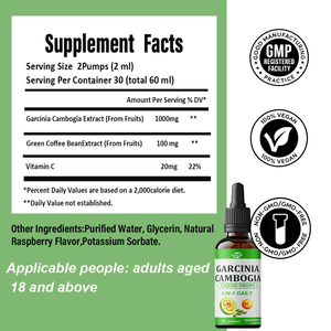 Gotas Líquidas de Garcinia Cambogia OEM 3 en 1, Extracto de Garcinia Cambogia y Granos de Café Verde con Vitamina C, Control de Peso, 60 ml - Product Image 3