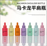 30ml Macaron plat épaule gommage Essence bouteilles cosmétiques séparées coloré cylindrique compte-gouttes huile essentielle sérum de soin de la peau