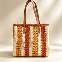 Sac à main de luxe pour femme en papier tissé artisanal, imperméable, avec deux sangles, portable, mode décontractée, sac à bandoulière, personnalisable en usine