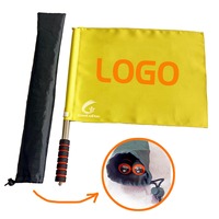 Drapeaux de communication pour arbitres de football portatifs personnalisés, en tissu épais, avec mât en acier inoxydable, signalisation imperméable
