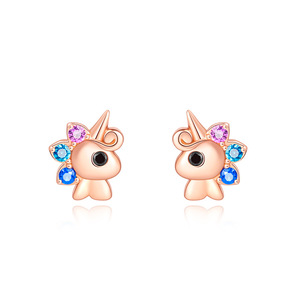 2022 NEW Trendy Jewelry 925 Sterling Silver Earings Small <strong>Octopus</strong> Bunny Dinosaur unicorn Women Child <strong>Earrings</strong> - Product Image 2