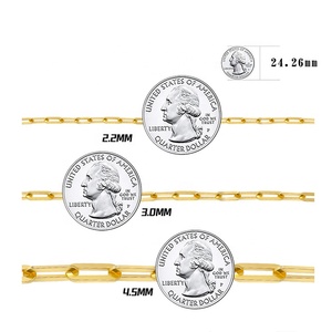 Venta al por mayor <span class=keywords><strong>italiano</strong></span> 925 plata esterlina 18K <span class=keywords><strong>14K</strong></span> chapado en <span class=keywords><strong>oro</strong></span> Paperclip enlace cadenas collar de cadena gruesa para Mujeres Hombres - Product Image 4