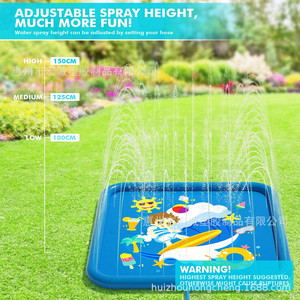 Pink Square Water Spray Mat 1.5cm Thick Inflatable Pool For Kids Summer Play Outdoor Cooling Toy - Product Image 3