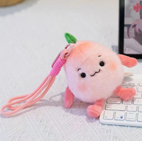 Adorable pendentif en peluche pastèque, jouet en peluche, décoration de sac en bambou, porte-clés, figurine en peluche