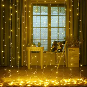 คริสต์มาสพวงมาลัย LED ม่านน้ำแข็งสตริงแสง220โวลต์300L ลดลงในร่ม LED พรรคสวนเวทีกลางแจ้งตกแต่งแสง