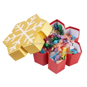 빨간 눈송이 사용자 정의 크리스마스 공예 향수 비스킷 만화 사탕 종이 고급 선물 상자
