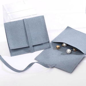 Custom Logo Microfiber Jewelry Pouch Gift Packaging for Necklace Earring Ring Jewelry Bag - Product Image 1
