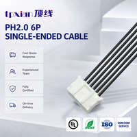 Câble de raccordement personnalisé à 6 broches PH2.0 à tête unique avec faisceau de câblage à pas de 2,0 mm