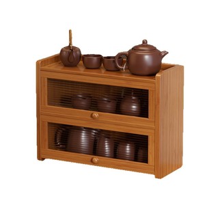 Bookshelf, floor-standing bookcase with doors, multi-tiered <b>desktop</b> storage <b>shelf</b>, simple display and storage rack for living - Product Image 5