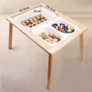 Multifunctional Solid <strong>Wood</strong> Children's Desk Kindergarten Kids Play Writing Desk Building Block Storage Features Educational Toys - Product Image 2