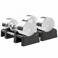 Ensemble d'haltères réglables en acier galvanisé de 41.5kg, équipement de gymnastique sans incrément de 1.5kg pour l'entraînement de force à domicile