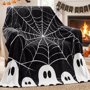 Manta de Franela con Motivos de Halloween, Manta para Siesta, Decoración Otoñal, Truco o Trato, Acogedora, Cálida y Súper Suave para el Hogar y la Oficina - Product Image 1