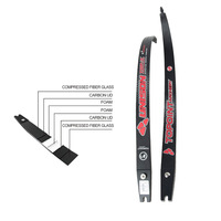 Topoint Tir à l'arc Arc classique Carbone/Mousse Membres ILF Limbs22-48LBS,2 # Incréments, longueur totale 66 "68" 70 "pour 25 pouces Risers