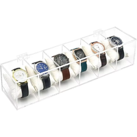 Boîte de rangement et de présentation de montres en acrylique transparent pour chambre à coucher, salon, armoire, salle d'exposition, magasins, présentoir en acrylique
