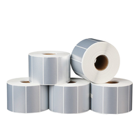 Etiquetas en Rollo de PVC Plateado Mate para Transferencia Térmica, Impermeables, para Códigos de Barras, Inventario de Activos, para Equipos Industriales