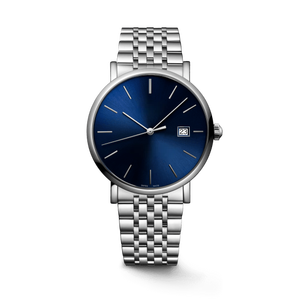 Montre Longinesing Slim Fit avec index à barres, date et bracelet en acier, idéale pour les hommes et les femmes, pour le quotidien et les occasions professionnelles. - Product Image 1