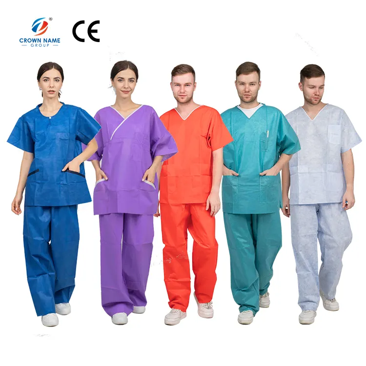 Disposable PP Scrub Suits New Style Fabric Design Hospital Medical Scrub Suit