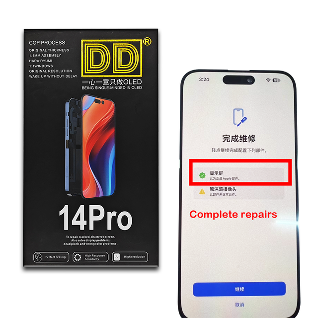 Diagnosable DD/RJ Soft OLED Assembly LCD for IPhone12 13 14 15ProMAX PLUS Touch Screen Display Digitizer Without IC Removal JCID