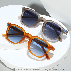 Custom Logo 2026 Vintage Men Women Painted Accents Sun Glasses UV400 Acetate Colorful Square Shades <b>Sunglasses</b> - Product Image 3