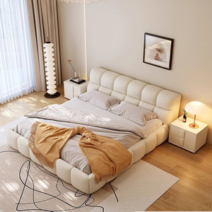 <span class=keywords><strong>Letto</strong></span> in Pelle Minimalista, Lusso Leggero, Moderno e Semplice, <span class=keywords><strong>Letto</strong></span> a Nuvola, per Camera da <span class=keywords><strong>Letto</strong></span> <span class=keywords><strong>Matrimoniale</strong></span>, Stile Crema, <span class=keywords><strong>Letto</strong></span> <span class=keywords><strong>Matrimoniale</strong></span> King Size - Product Image 2