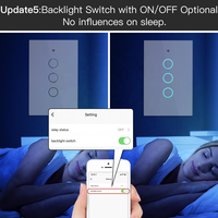 Interrupteur mural intelligent Tuya Wi-Fi pour la maison, blanc ABS 220V, 2/3/4 gangs, 1 voie, panneau tactile en verre cristal