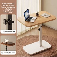 Table basse pivotante et relevable pour salon et chambre à coucher, petite table de chevet avec étagère, mobilier de maison