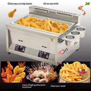Friteuse à gaz commerciale 8L+8L+8L en acier inoxydable pour frites et poulet frit avec dispositif de protection anti-incendie - Product Image 3