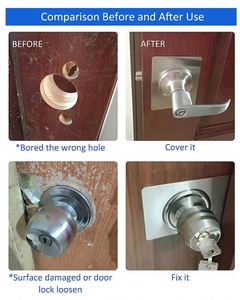 WEKIS Placa de Refuerzo de Aleación de Zinc para Puerta, Cubierta de Fijación para Manija, Palanca y Cerrojo, Kit de Reparación de Cerradura de Puerta, Espaciado de 60mm - Product Image 5