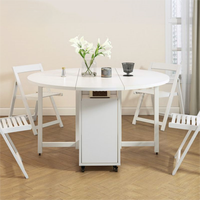 Table à manger pliante, meuble peu encombrant avec tiroir et armoire, ensemble de meubles de salle à manger pliable d'angle