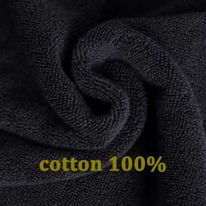 Venta al por mayor negro Hotel belleza peluquería Spa bordado logotipo personalizado 100% algodón Toalla de salón - Product Image 5