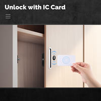 Serrure Intelligente Tuya pour Porte en Bois avec Contrôle à Distance par Application, Surveillance, Déverrouillage sans Clé par Carte IC pour Armoire, Casier, Meuble, Tiroir