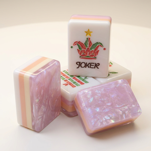 Ensemble de tuiles de mahjong américain de luxe en perles roses, 160 tuiles en acrylique brillantes, écologiques, résistantes <span class=keywords><strong>à</strong></span> l'eau, non toxiques, pour le divertissement - Product Image 3
