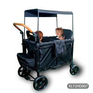2-सीटर ढहने वाली मिश्र धातु उपयोगिता कार्ट पोर्टेबल भारी शुल्क उद्यान शिविर वैगन परिवर्तनीय फोल्डेबल आउटडोर वैगन 3 + वर्ष पुराना - Product Image 2