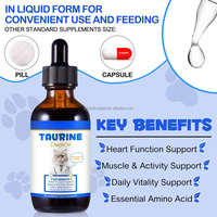 Gotas Líquidas de Taurina para Gatos 60ml, Suplemento de Aminoácidos Esenciales para la Función Cardíaca, Cuidado de la Visión, Salud y Bienestar de Mascotas