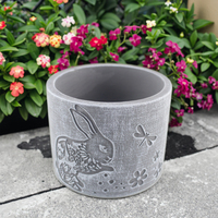 Pot de fleurs personnalisé de haute qualité avec éléments décoratifs en forme de lapin, jardinière en ciment pour plantes de jardin et serre, pot en béton