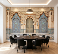 Papier peint mural de style marocain pour la décoration intérieure de restaurant