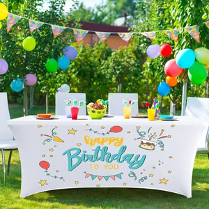 Couverture de table d'affichage ajustée de la publicité 6Ft 8Ft Vente chaude Protégez entièrement la nappe personnalisée avec votre logo - Product Image 5