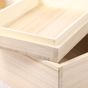 Natural Bamboo wood storage box with cover