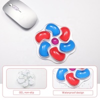 Tapis de souris en forme de moulin à vent, tapis de souris de dessin animé, tapis de souris transparent rouge cristal, repose-poignet, tapis de souris de jeu pour la maison et le bureau